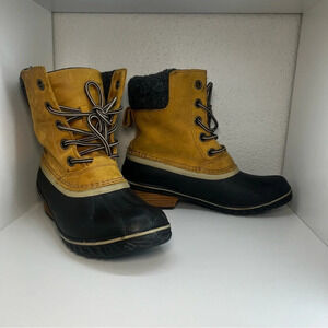 Sorel Slimpack Lace II Waterproof Suede Duck Boots in Elk